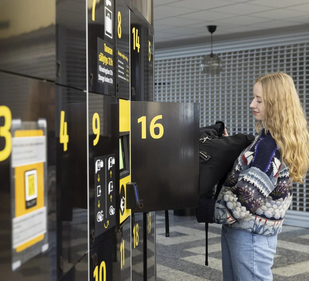 Storage lockers at the Turku bus station (Finland)