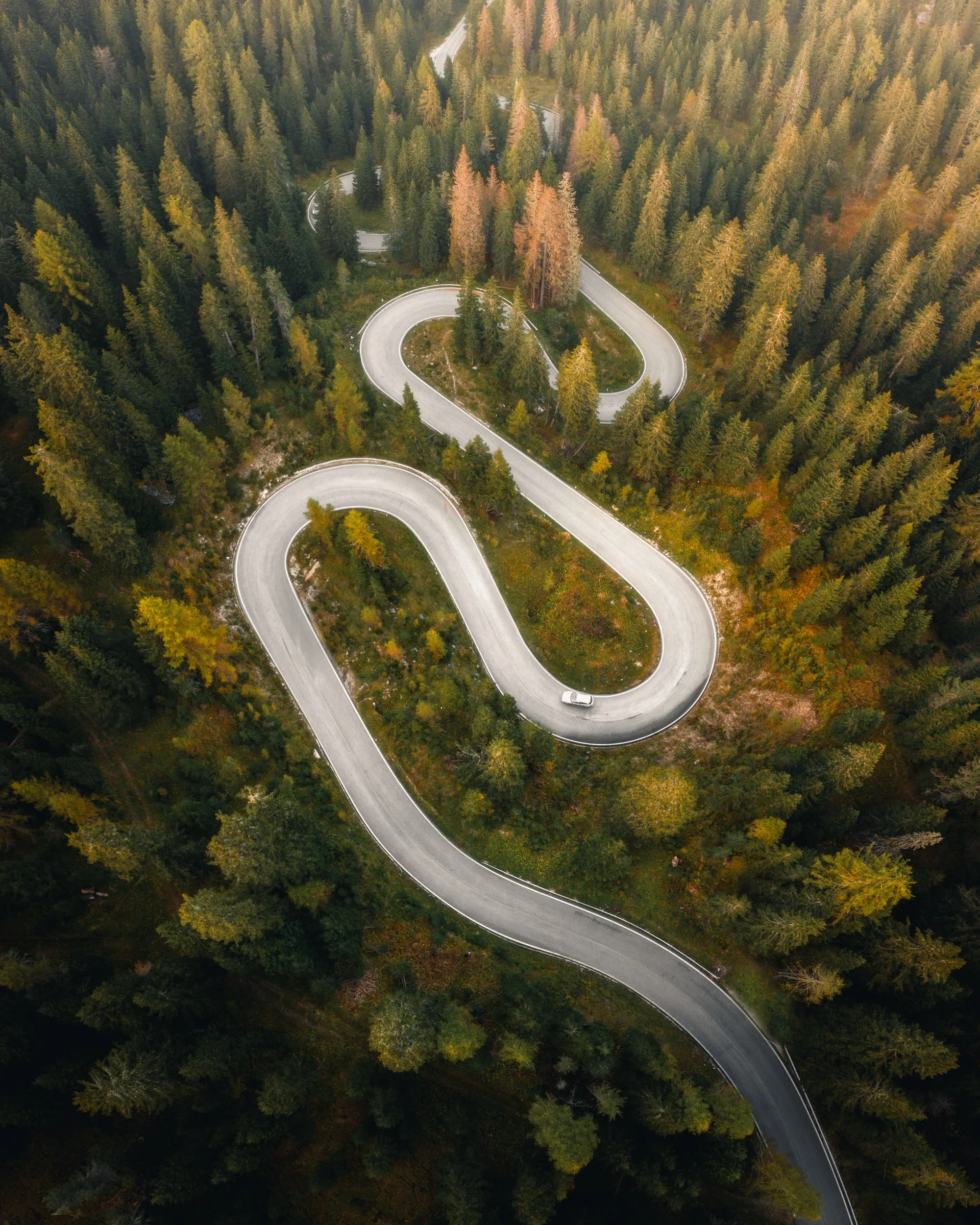 Snake road, The Dolomites, Italy.
