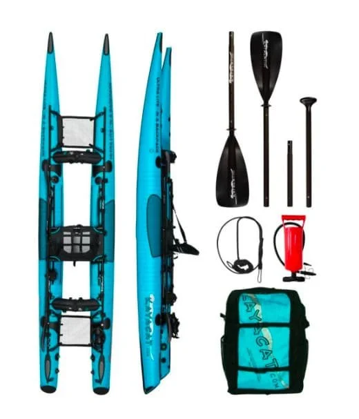 Kayacat Puma folding catamaran kayak, Blue - full kit with paddle, pump, leash, carry bag | Swanage Surf & SUP.jpg