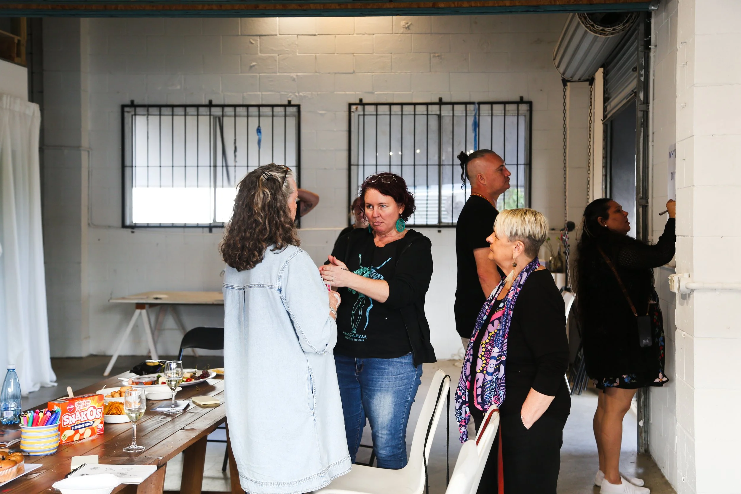 First Nations artists in the studio