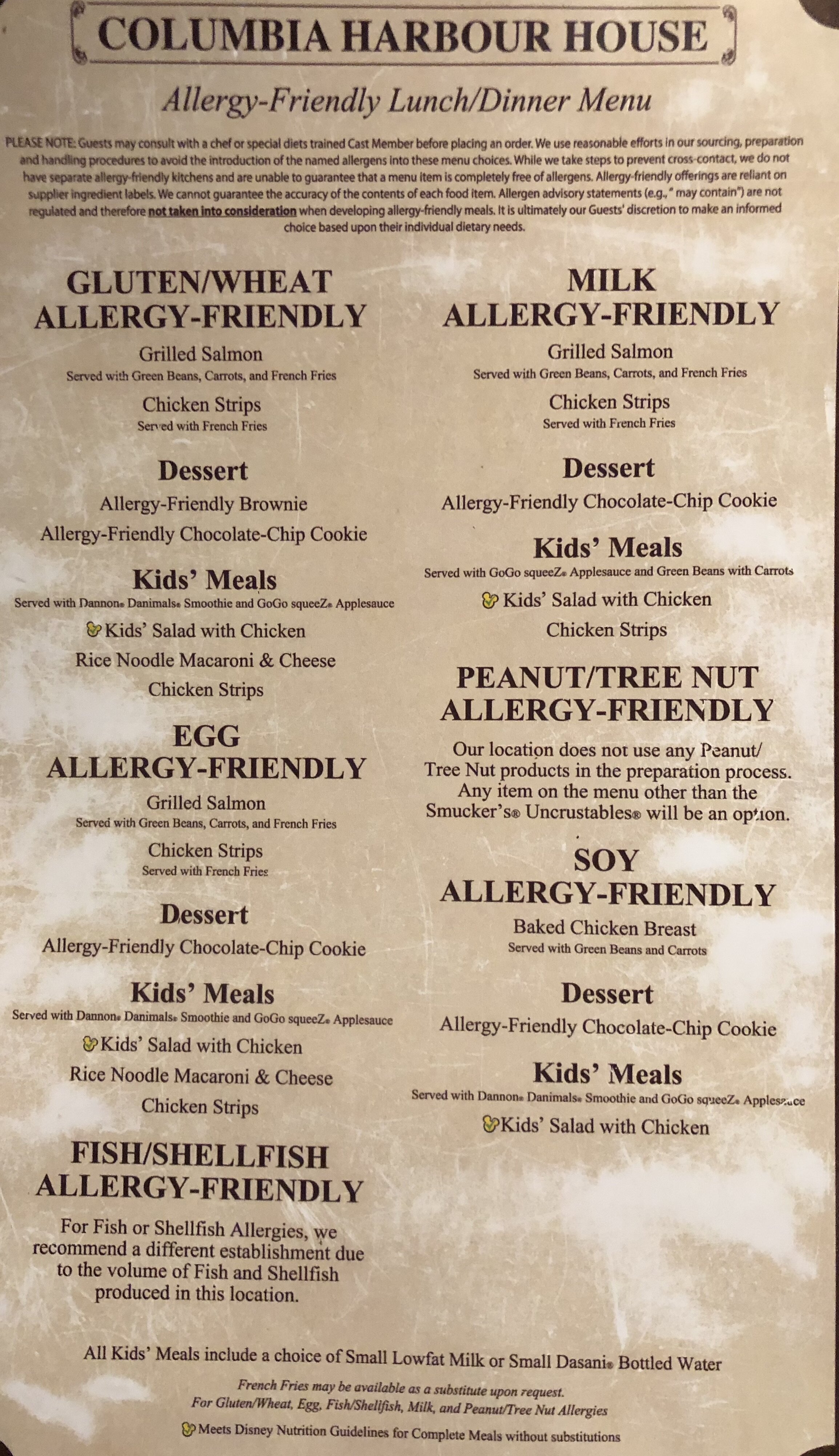 Columbia Harbour House Allergy Friendly