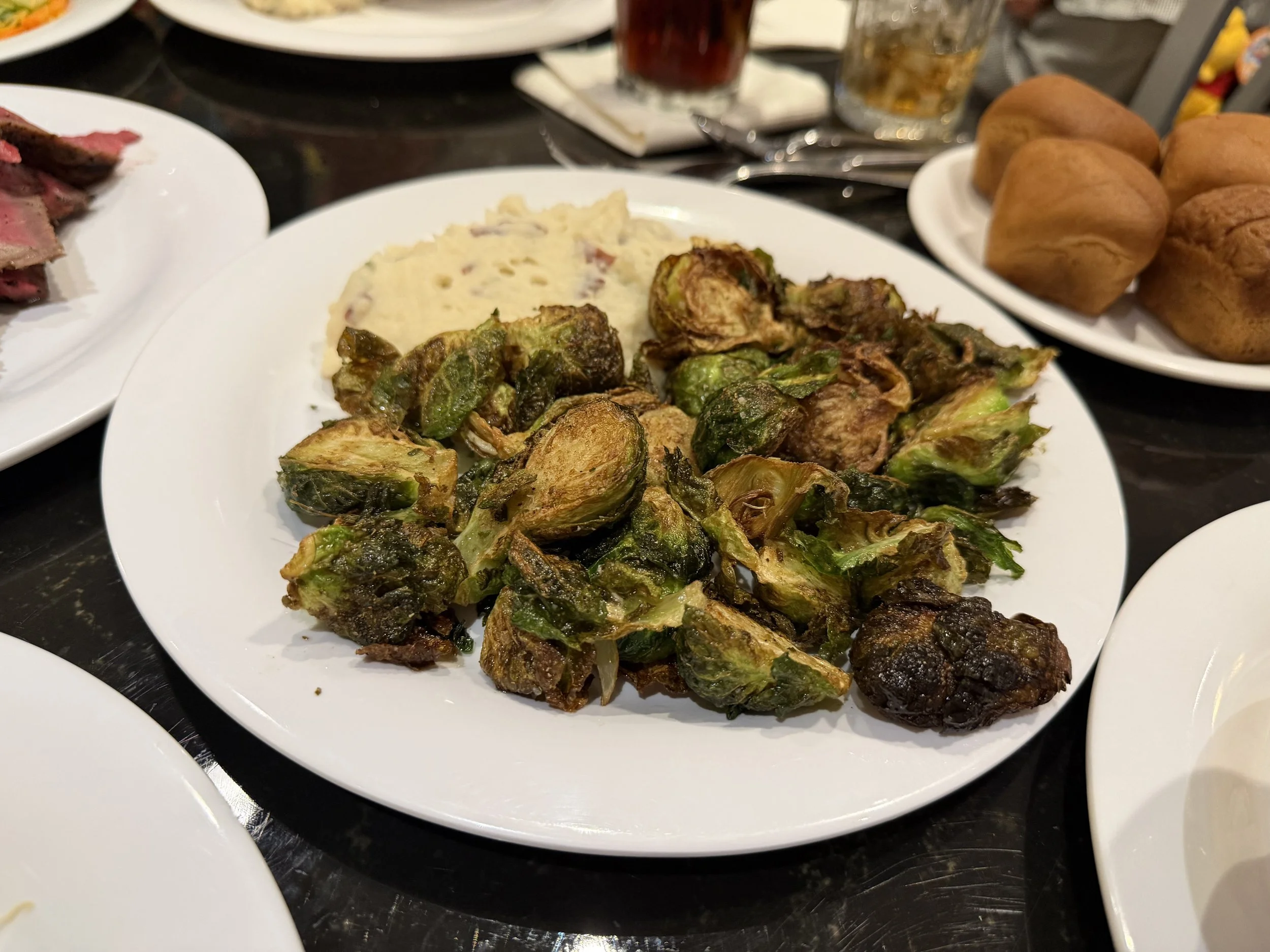 Brussels sprouts and mashed potatoes at Hollywood and Vine