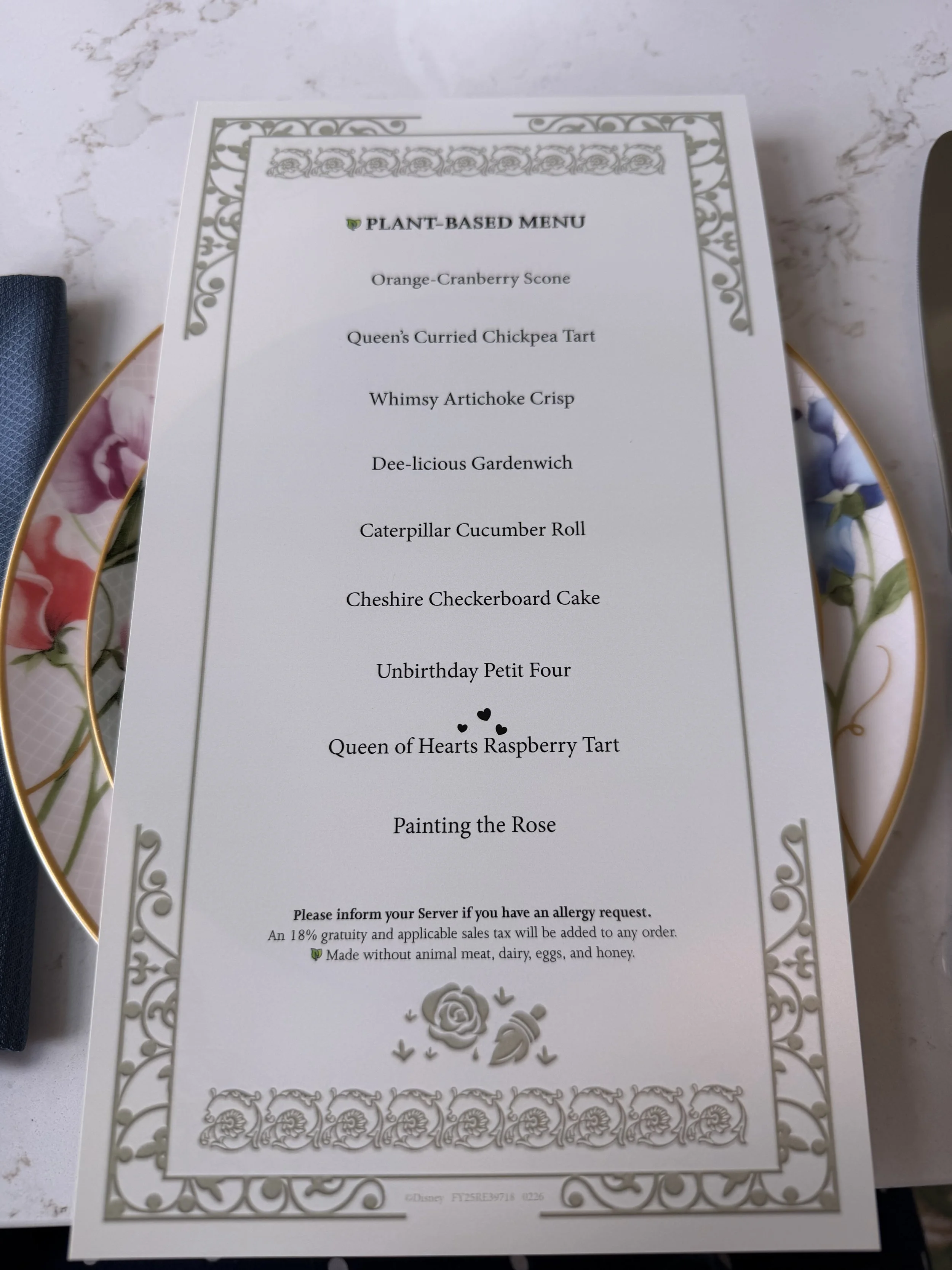 Garden View Lounge Plant-Based Menu