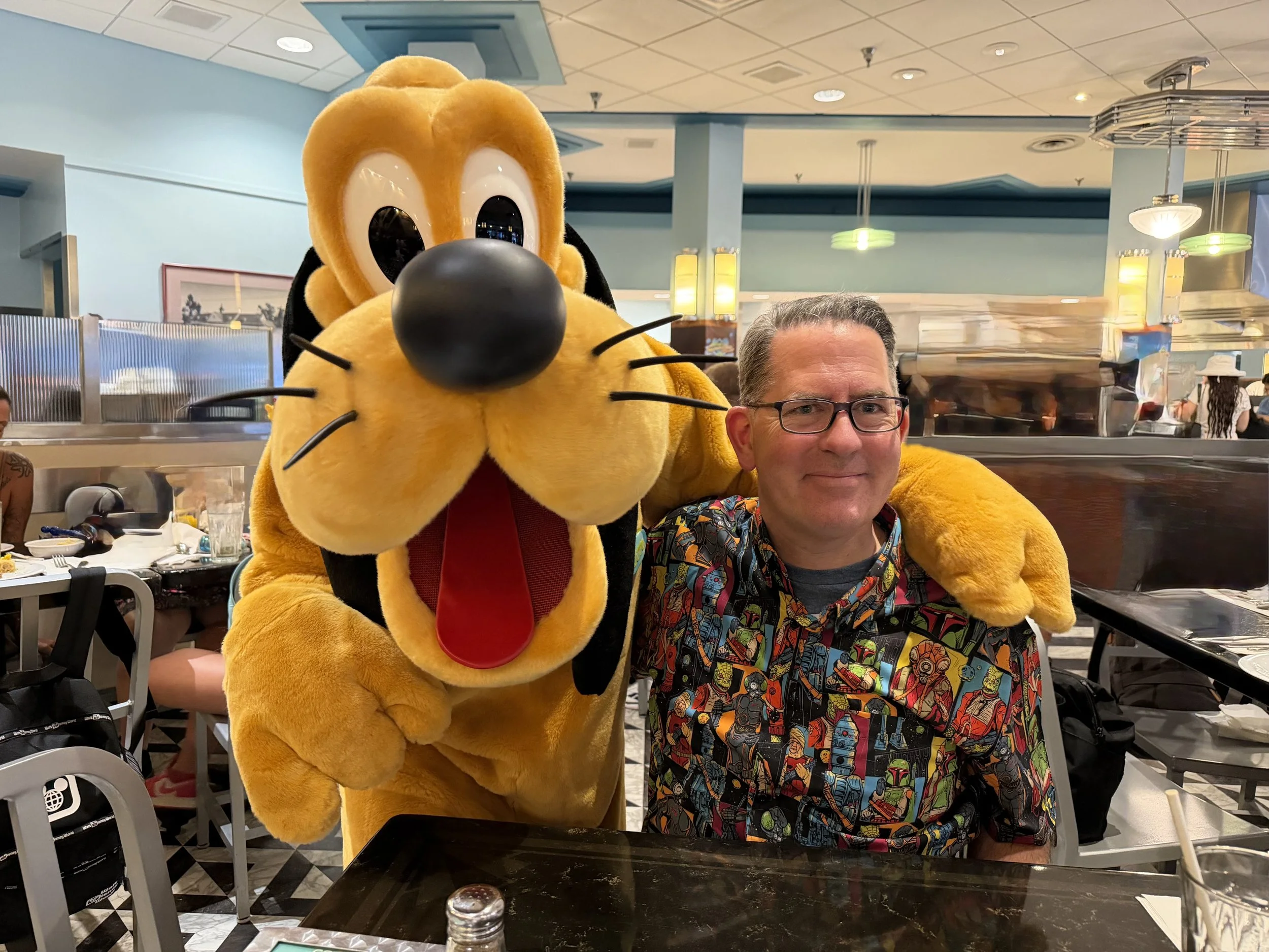 Brandon with Pluto at Hollywood and Vine