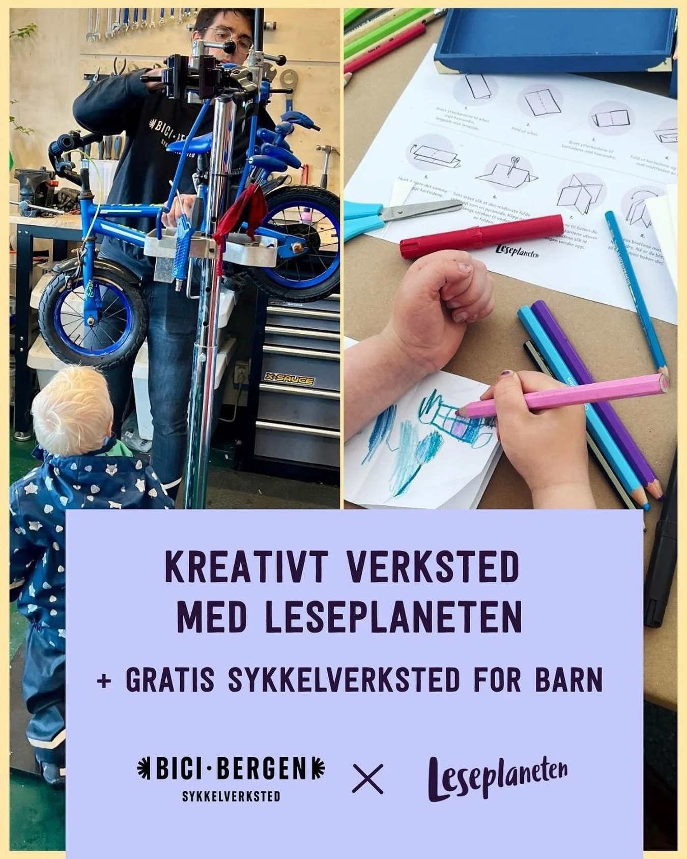 L&oslash;rdag 30. august er det gatefest i Nye Sandviksveien og Leseplaneten er med! 🙌

Velkommen til kreativt verksted med @leseplaneten p&aring; Bici &ndash; et unikt sted med sykkelverksted OG kunstgalleri. 🚲🎨✨

Her blir det GRATIS sykkelrepara