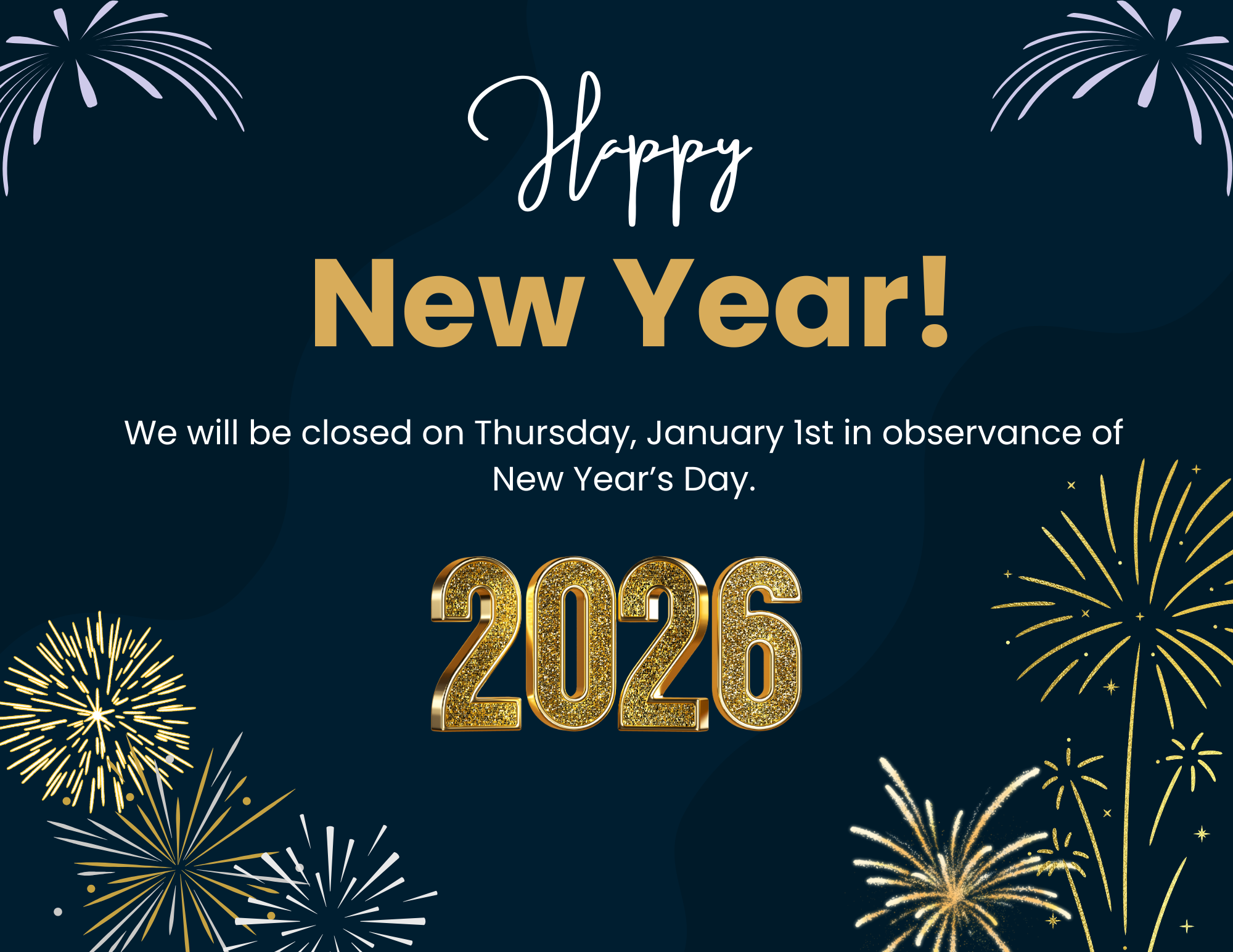 Fireworks with new year 2026