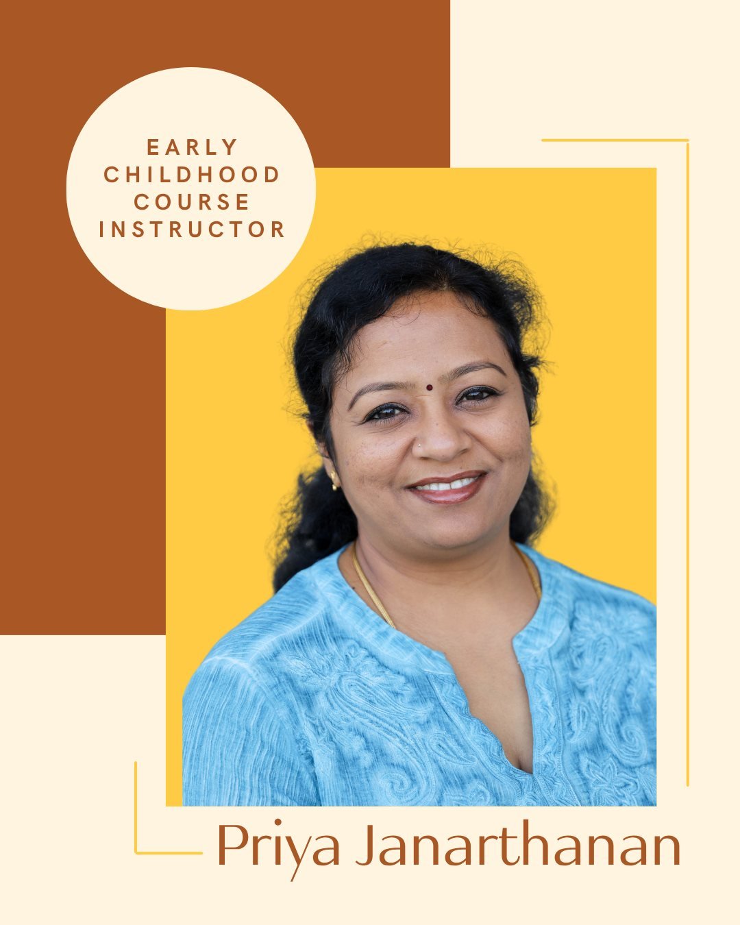 Meet the NTMI Team! 💛🤎

Priya Janarthanan is an instructor for our upcoming Early Childhood course at North Texas Montessori Institute.

With 10 years of Montessori classroom experience, Priya brings a strong focus on language in the Montessori env