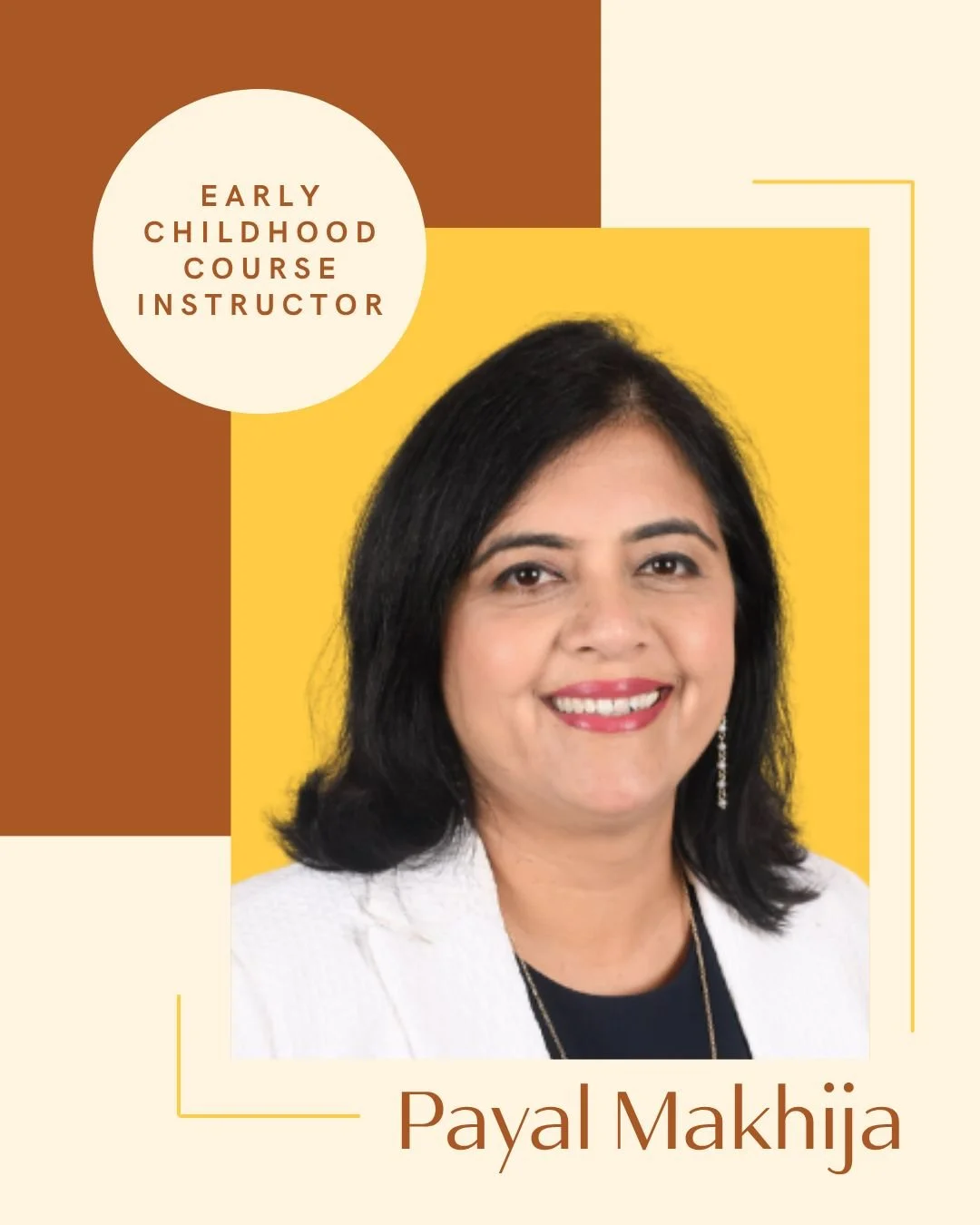 Meet the NTMI Team! 💛🤎

Payal Makhija is an instructor for our upcoming Early Childhood course.

Her Montessori journey began as a parent and quickly grew into a deep love for early childhood education. Soon after she started working in the classro