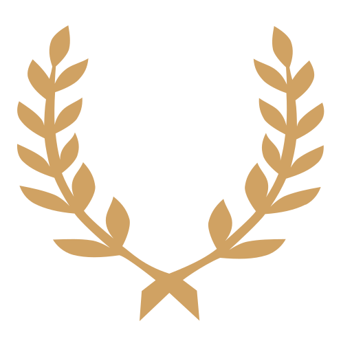 A gold icon of laurels