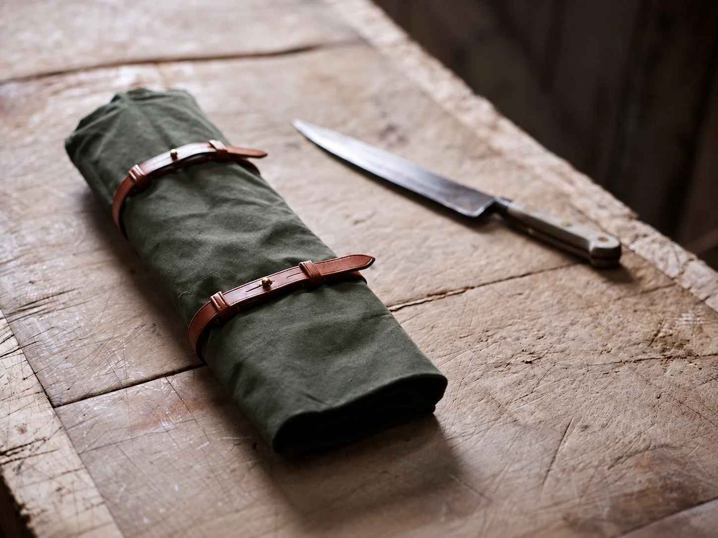 Knife Roll - Dry Waxed Cotton
