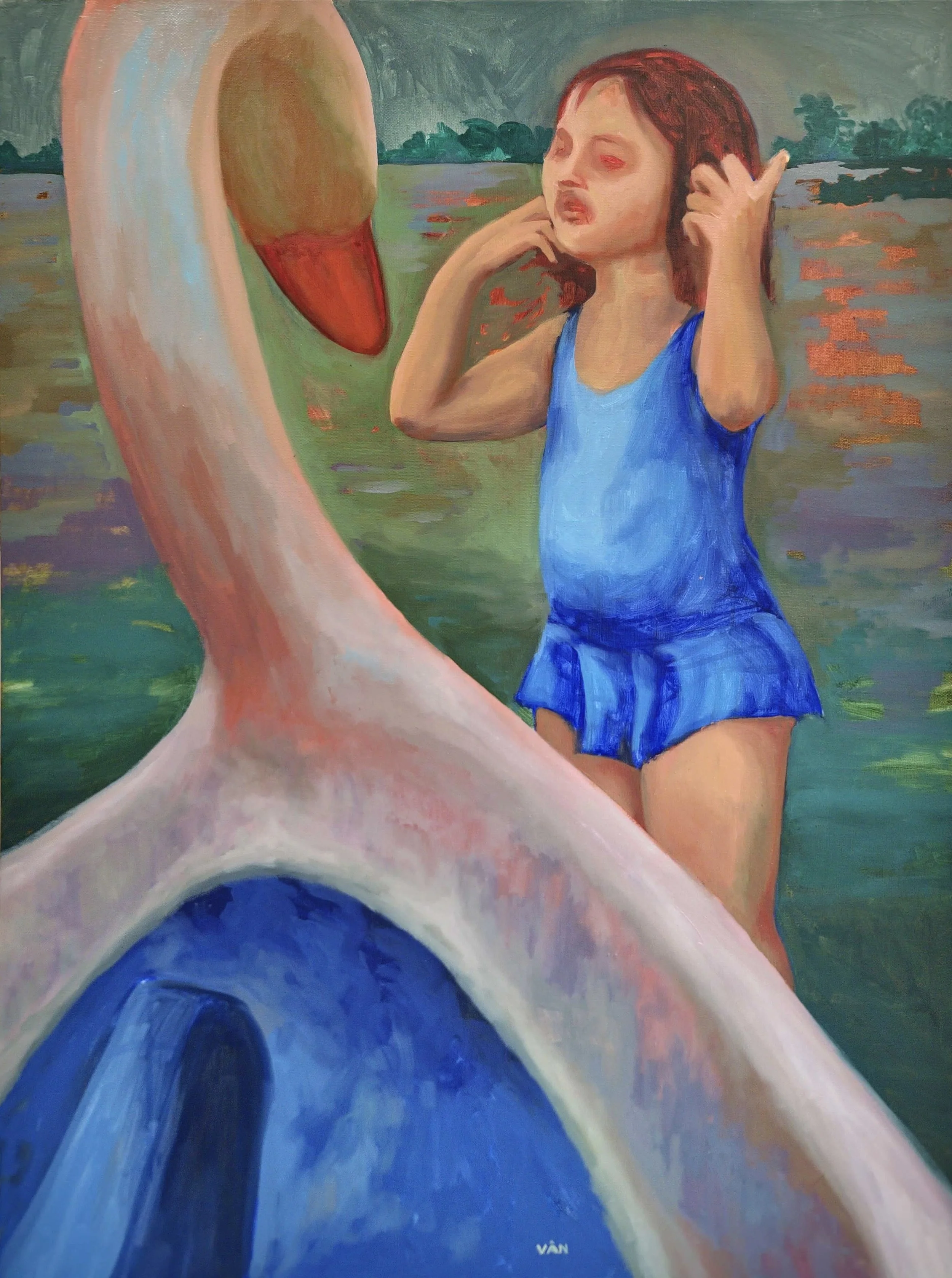 Swan Pedalo, 2024, Oil on canvas, 120x90 cm