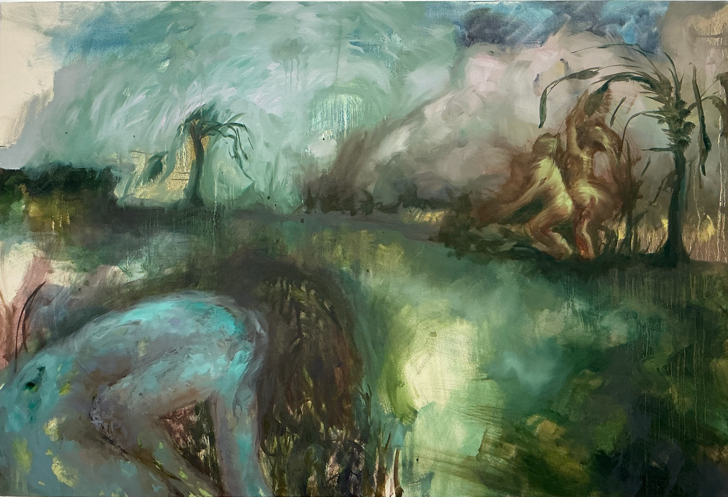 The Swamp remembers, 2026, oil on canvas, 90 x 135cm