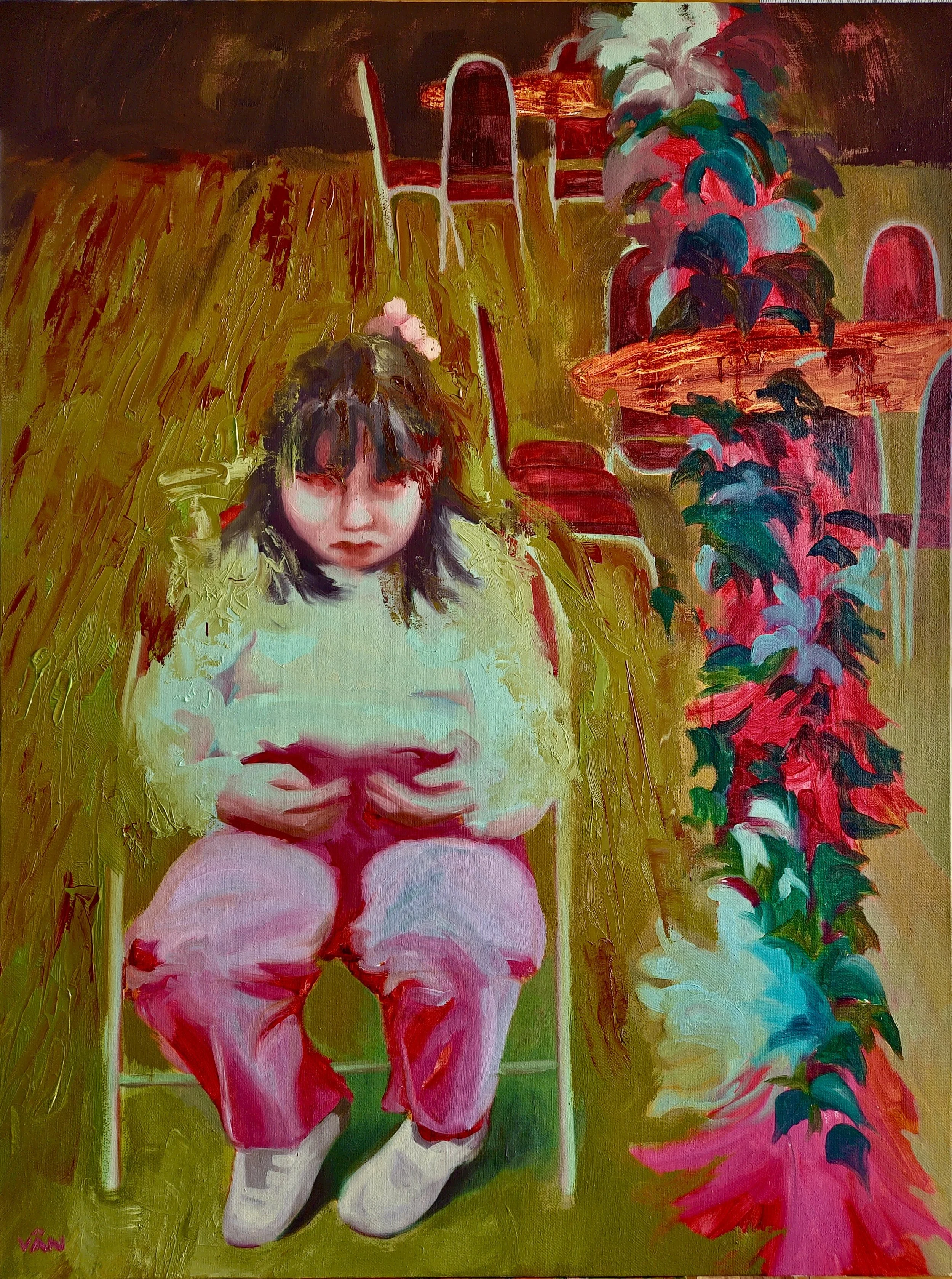 Banquet scene, 2024, Oil on canvas, 120x90 cm