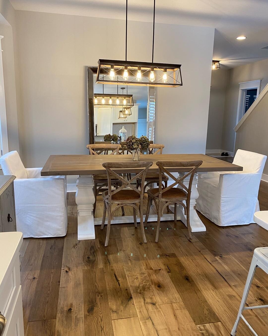 I have to say I am very thankful and blessed.  I have the best clients ever!  This table made its way to its new home yesterday.  And shortly there after I received these photos and this message.  I was floored to say the least.  And.... she will wor