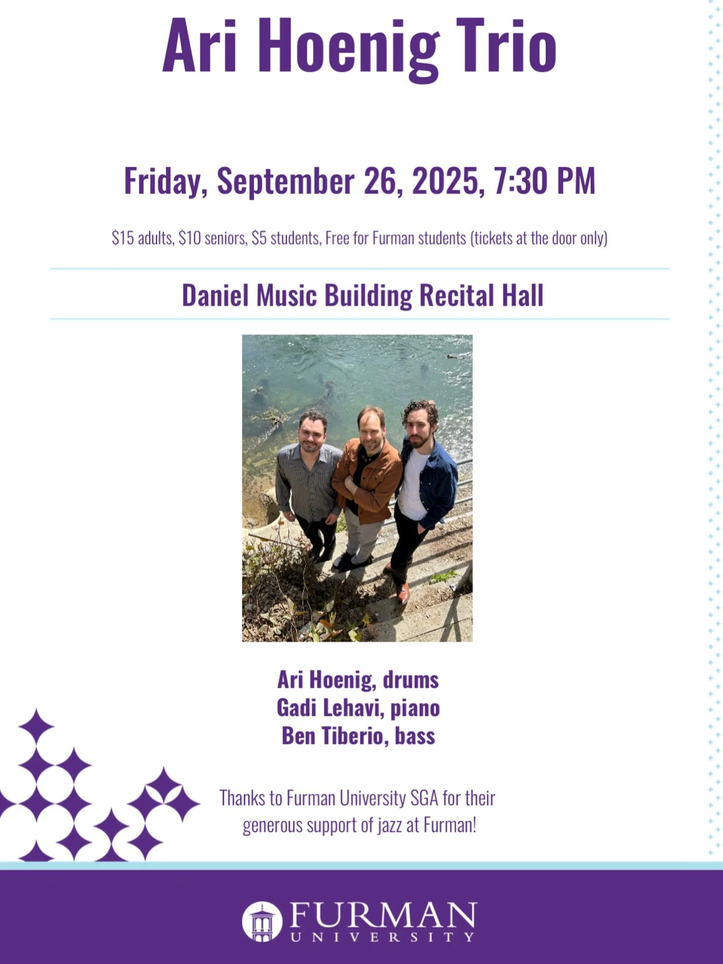 I have a few gigs this week: Friday at @furmanuniversity and on Monday at @barlunatico, with Gadi Lehavi and Ben Tiberio. Hope to see you!