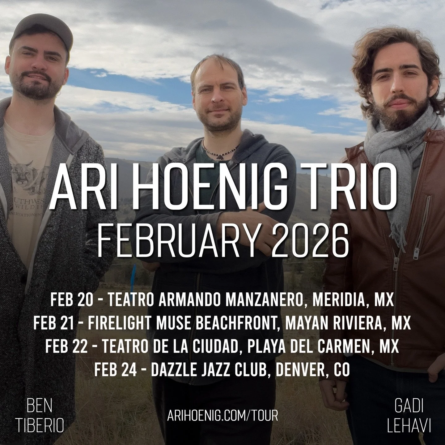 Going south to Mexico with @gadimusic &amp; @bentibs. After that we will be drawn back in to the cold to play in Denver at @dazzle_denver - Feb 24.