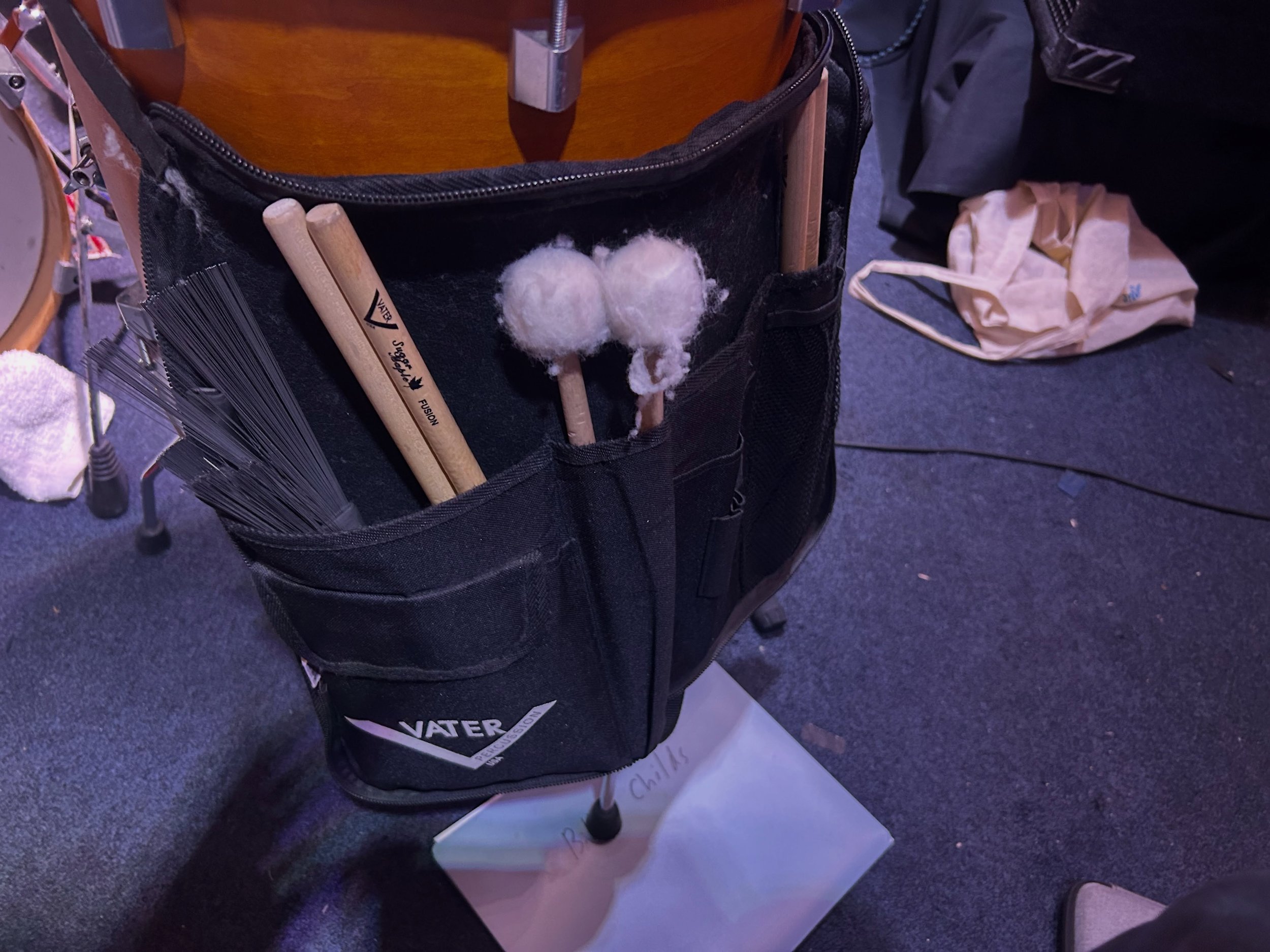 Thanks Vater! This stick bag has served me very well for the last 25 years but it&rsquo;s time for a new one. Any recommendations? 
At Blues Alley tonight in DC.