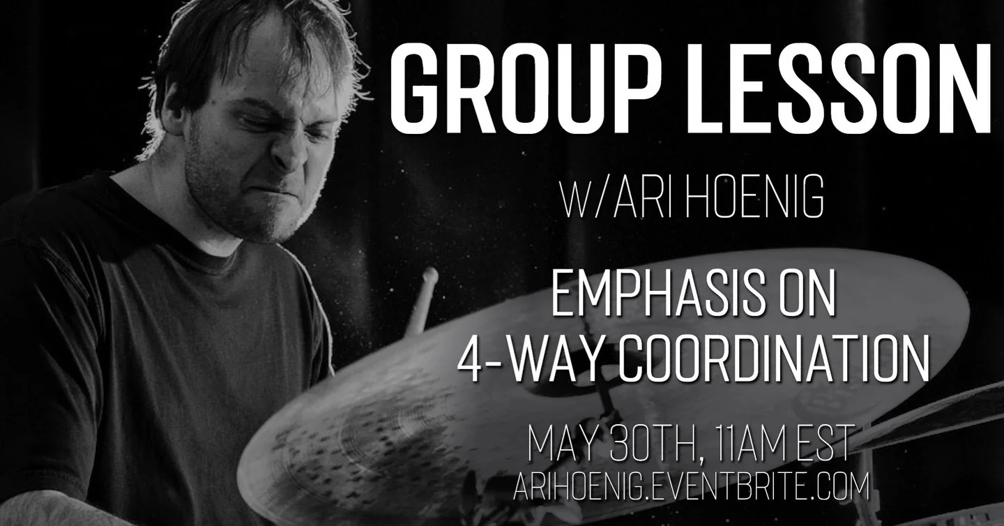 Hope you can join my next group lesson on Sat 11am. The emphasis is on 4 way coordination. Link in bio.