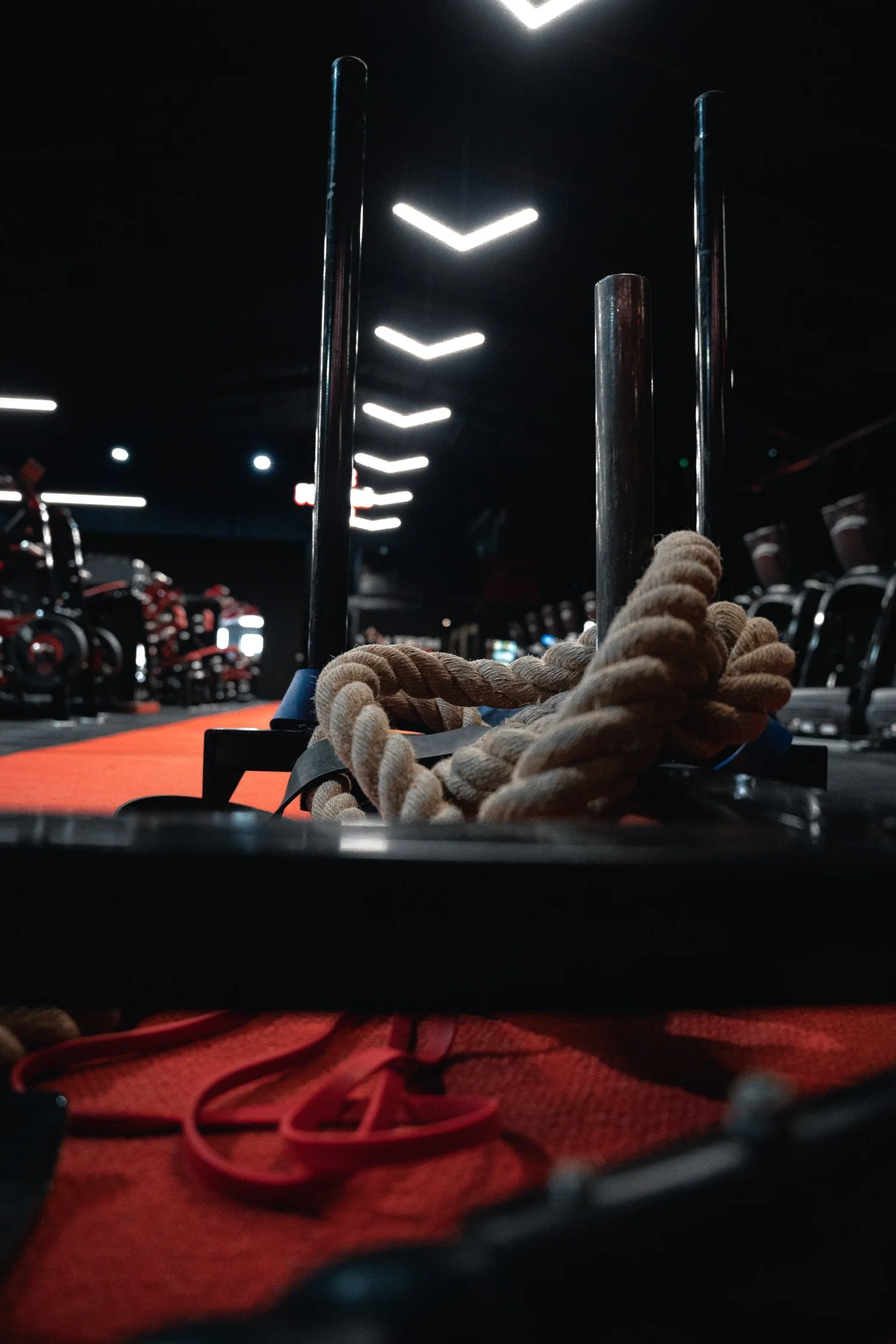 Training ropes beside the red floor area at Body Tech Winsford