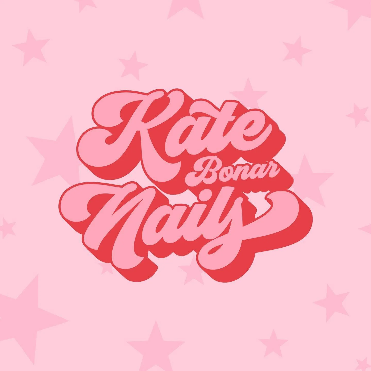 How groovy is this design for @katebonarnails and WHY have I never designed a pink and red logo before? I&rsquo;ve always been a sucker for this colour combo and this is exactly why 😍

This was so fun to create and I also love the cute star elements