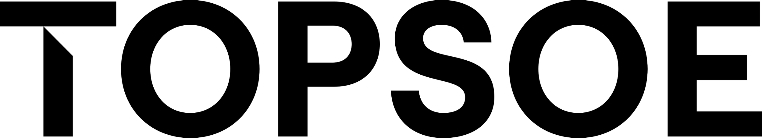 Logo of TOPSOE, black writing, white background.