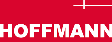 Hoffmann logo on a red background with white text