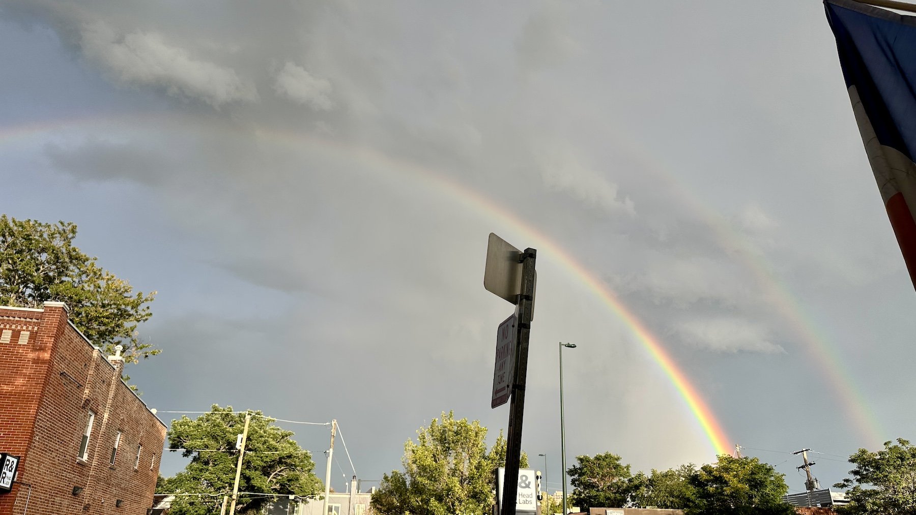Double rainbow in the sky in Denver