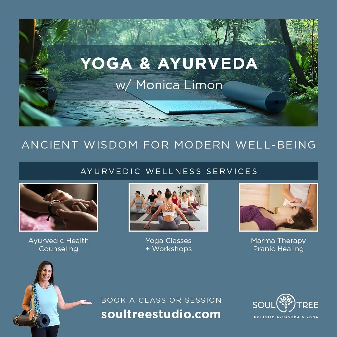 💕 Hello Yoga Community. 

I'd be honored to work with you on your wellness journey.

As you know Ayurveda is the sister science to Yoga and when these two work in harmony, we maximize the ability to live a life that is free of bodily or mental disea