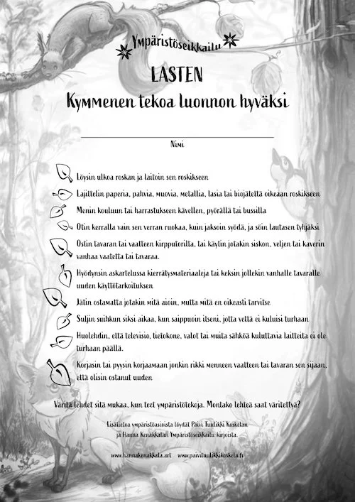 Lasten ympäristötekolista