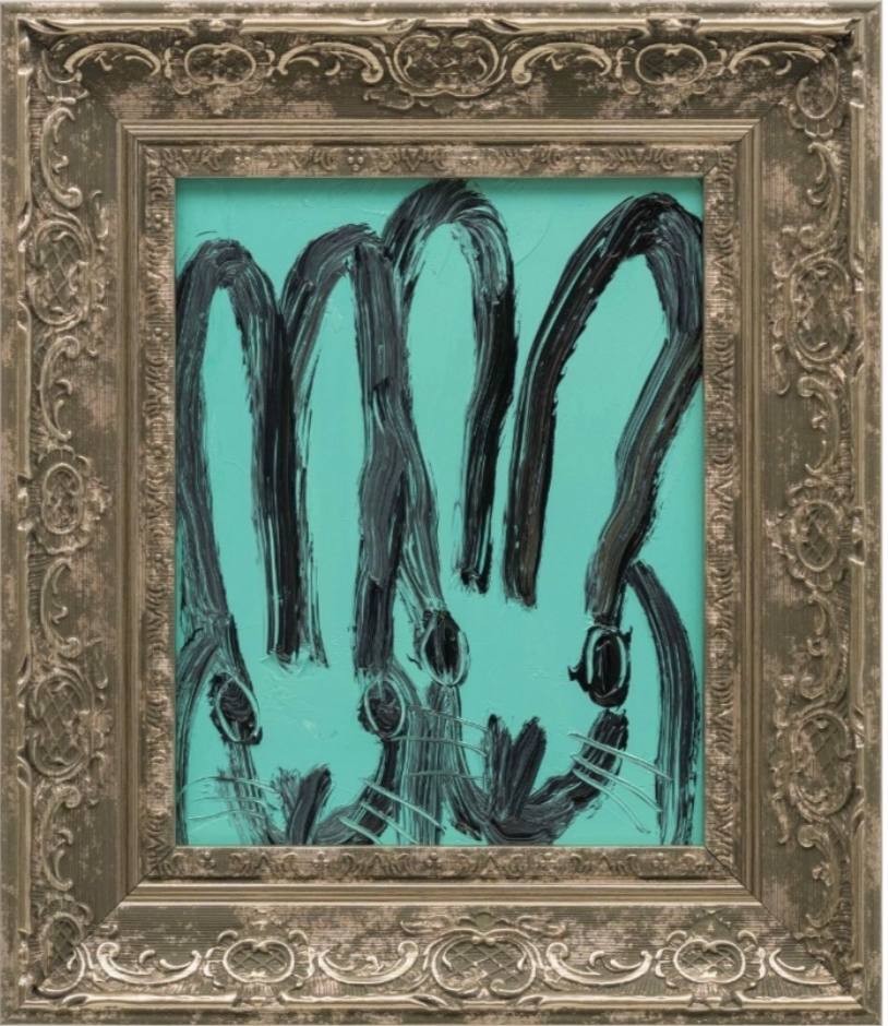 Hunt Slonem "Double Bunny" 8" x 10"