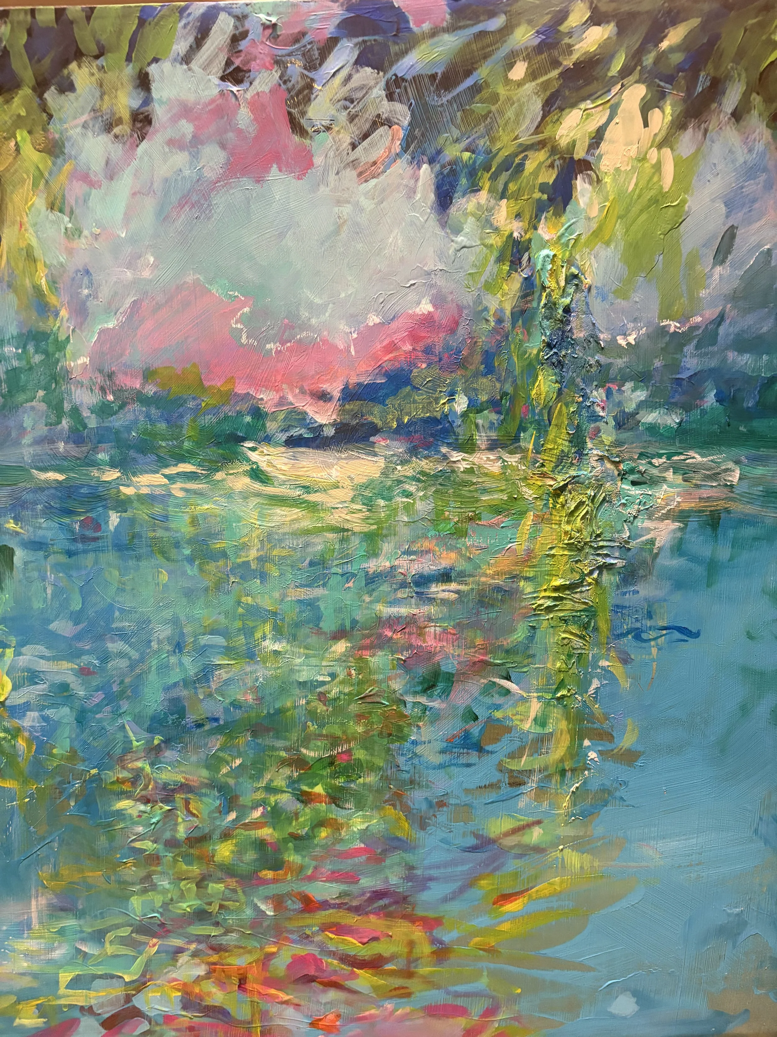 "Ribbons in a stream" 24" x 30" $2,200
