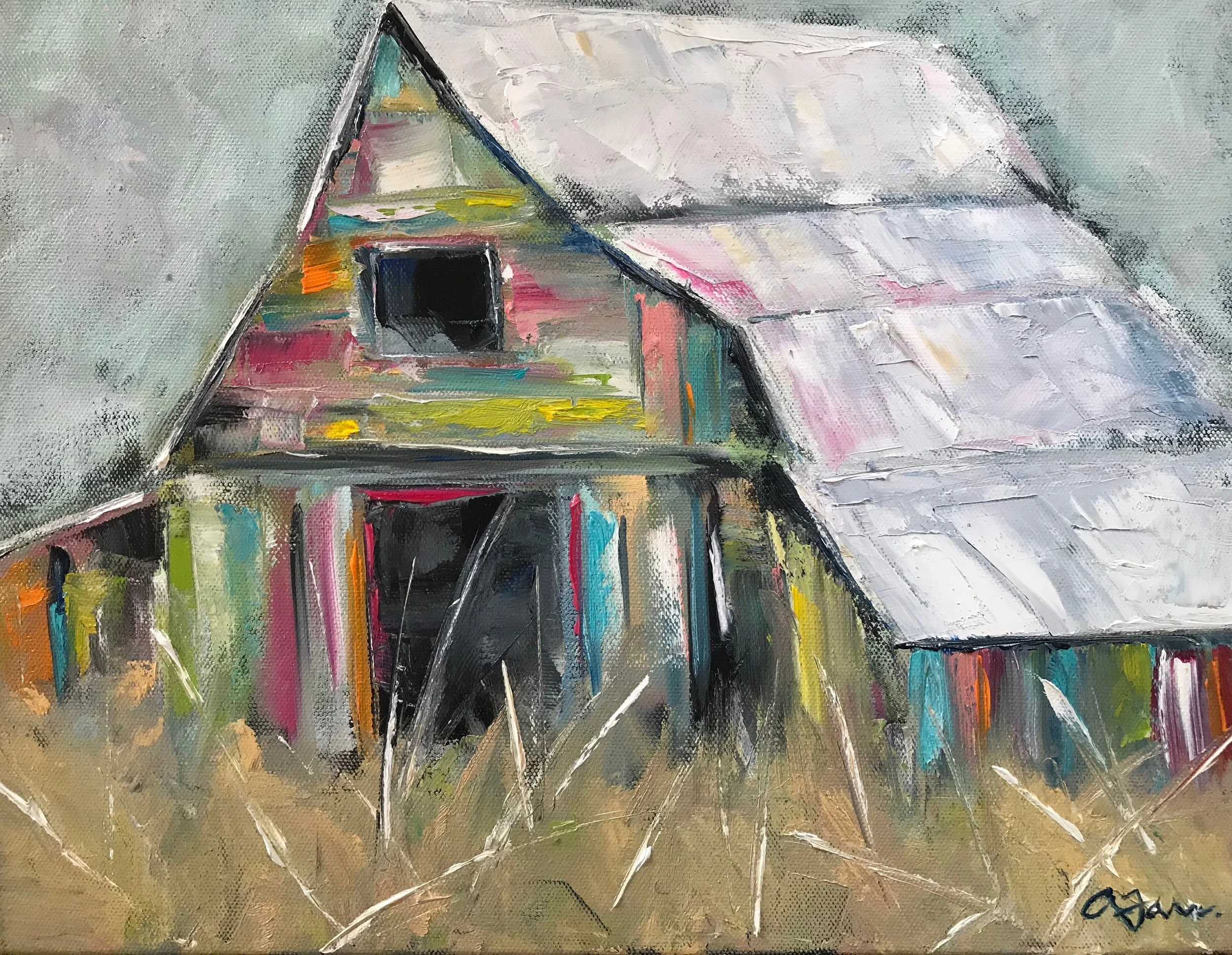 Allison Farr "Barn in Technicolor" 11" x 14" $600