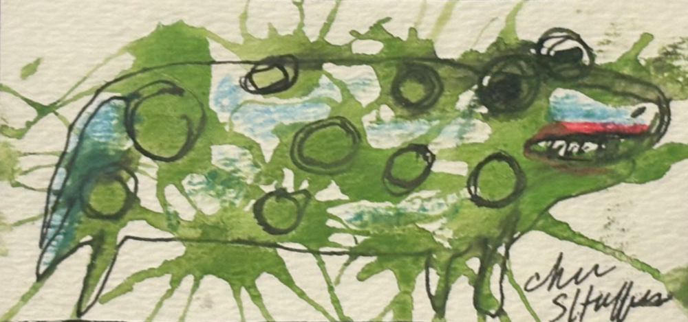 
"Lazy Liza Lizard" 2" x 4" $175