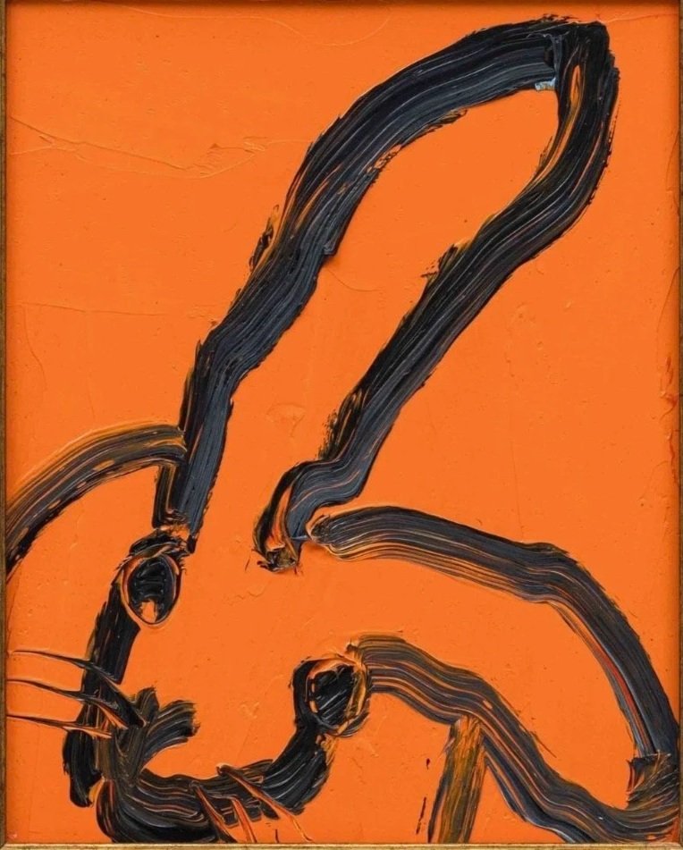 Hunt Slonem "Curious Orange " 8" x 10"  (Ask for price)