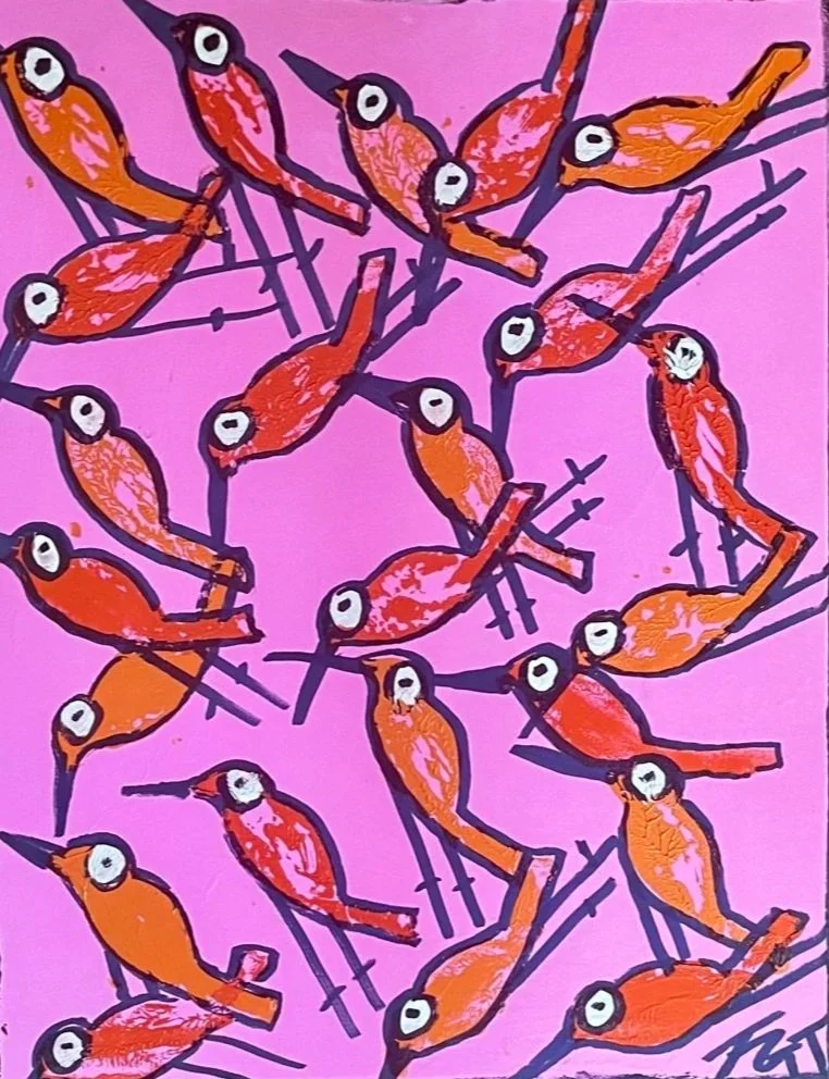 Frances Taylor "Palm Beach Flight" 20" x 16" $350