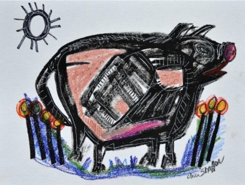 "Pig" 11" x 14" $400