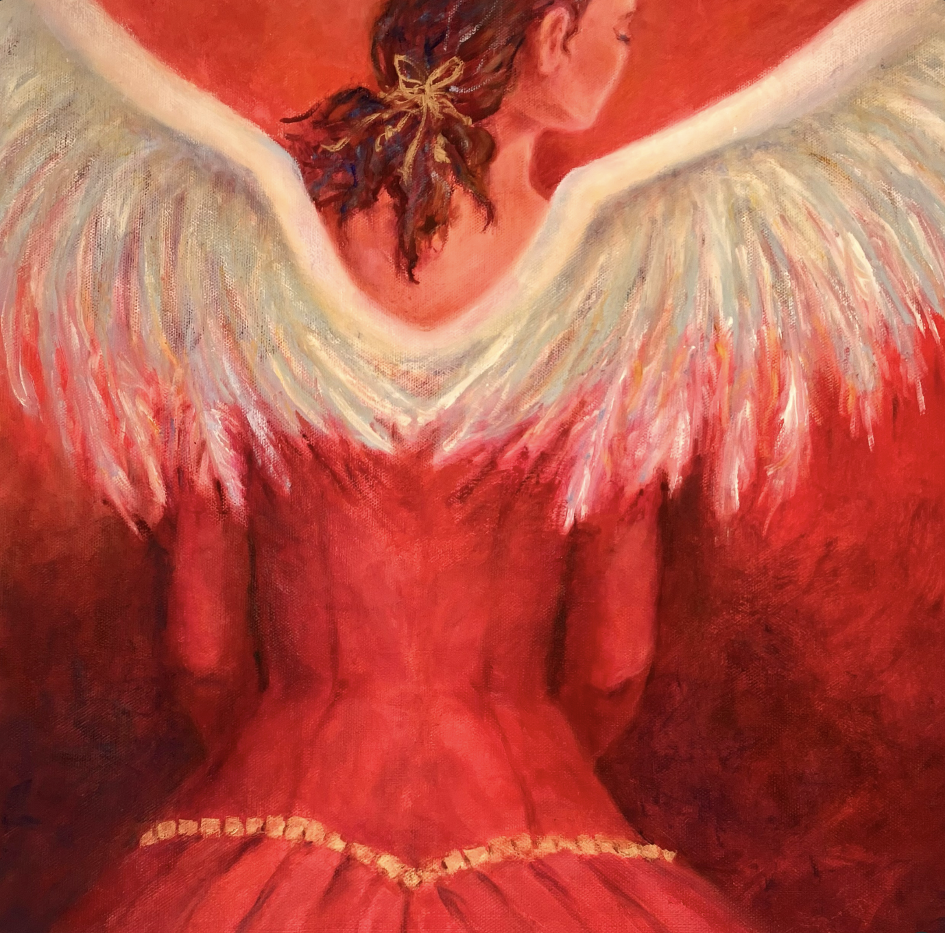 Cate Wagoner "Waiting in the Wings"
12" x 12"                       $750