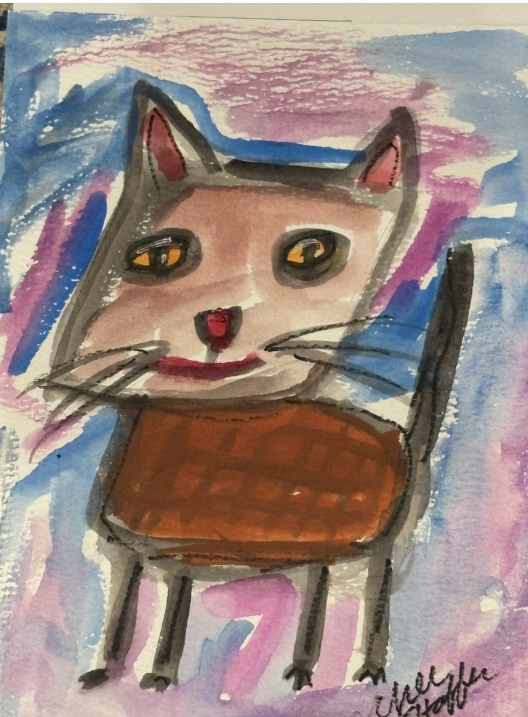 "Untitled Cat" 5.75"x8.5" $250