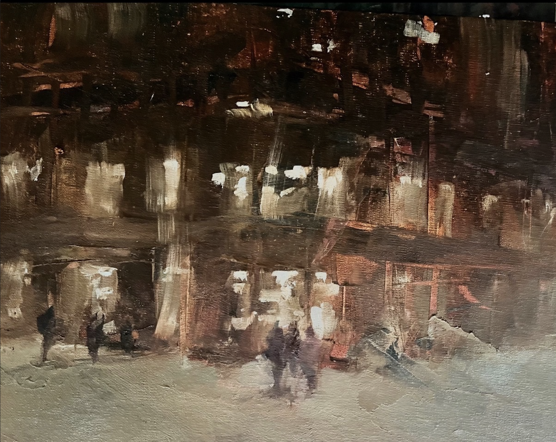 Margaret Dyer    "Nocturnal City Scene" 
11" x 14"                         $1600