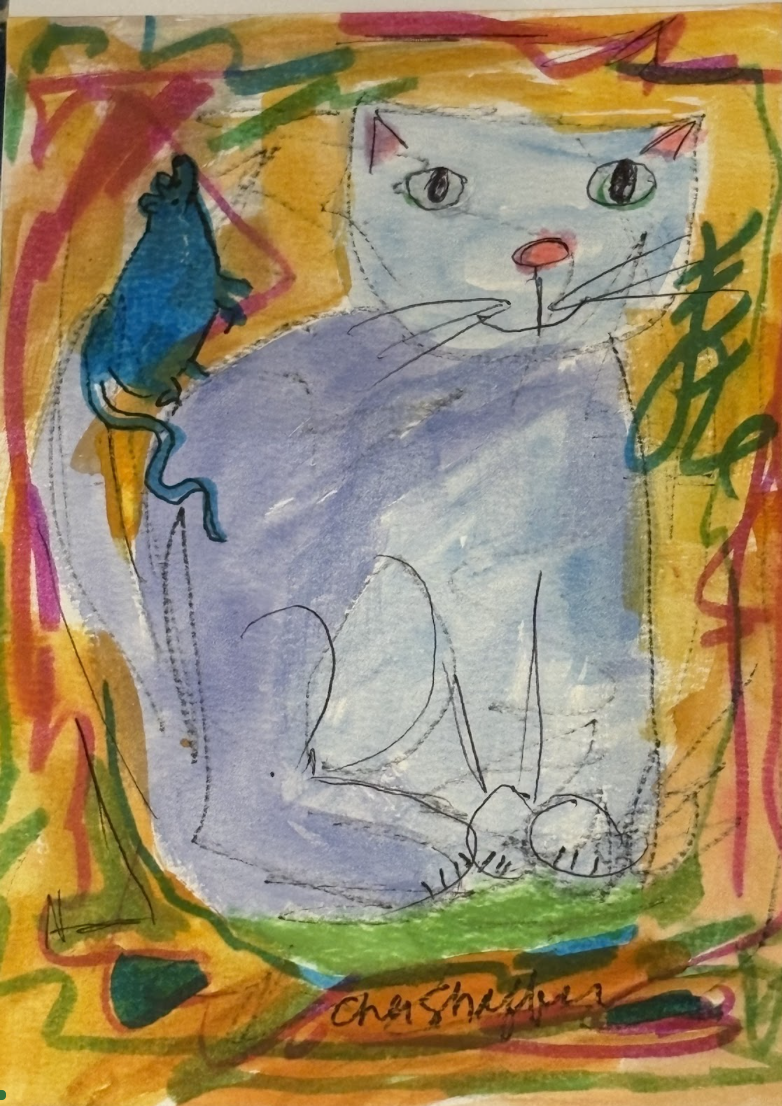 "Cat and Mouse" 5.75" x 8" $250