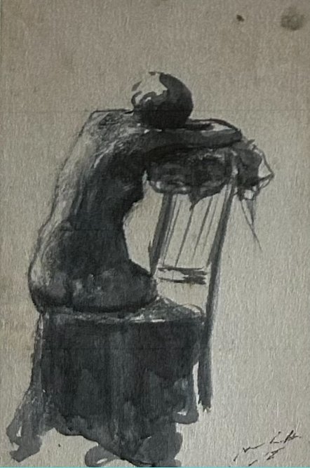 Marc Chatov "Daydream study" 18" x 11" 
$600