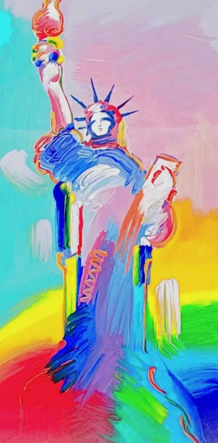 Peter Max "Statue of Liberty" Limited Edition Print: Serigraph on Wove Paper : From the Edition of 495 Unframed: 20.13" x 10" Framed: 39"x 29" $4000