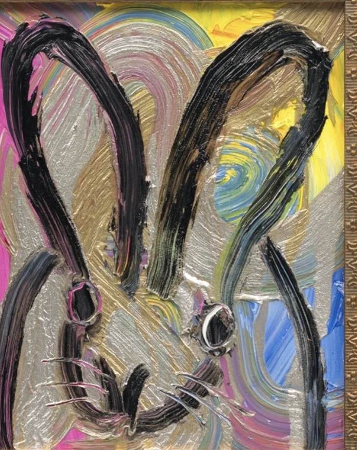 Hunt Slonem "Rabbit Rabbit" 10"x10" 
