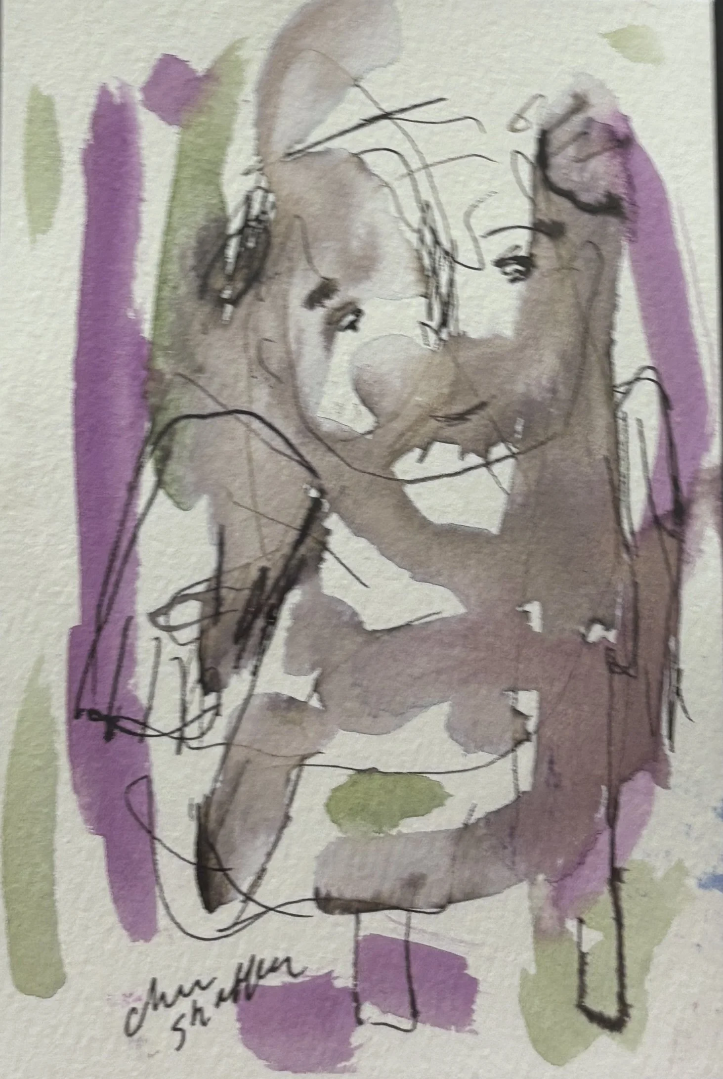 "Angel Dog" 4" x 6" $125