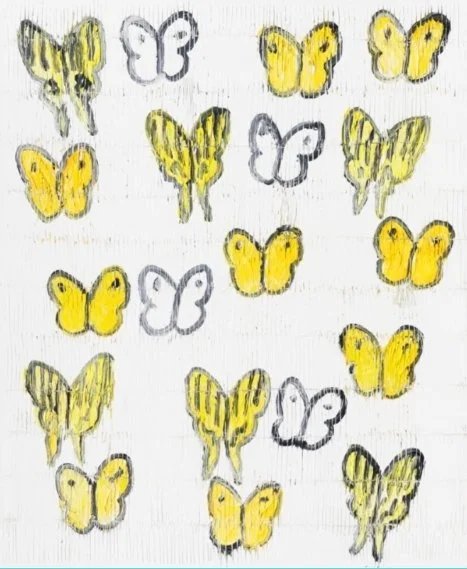 Hunt Slonem "Sulphurs & Swallowtails"   36" x 30"