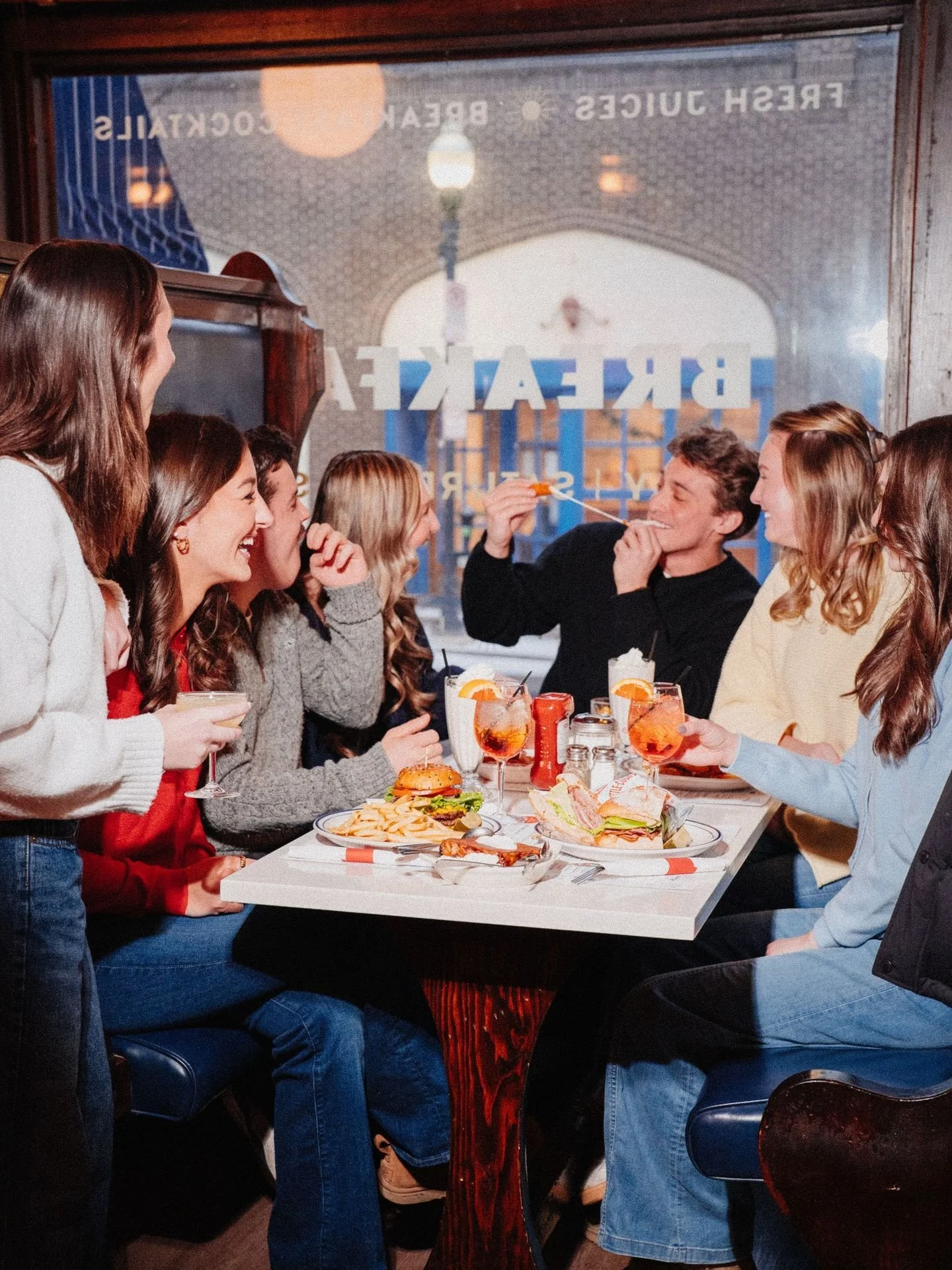 Meet us at the Corner for bites, vibes and BFFs ✨ 
(low key cheese-pull GOALS)

#CR100 #downtownstatecollege #pennstate #bestbrunch #fullbar