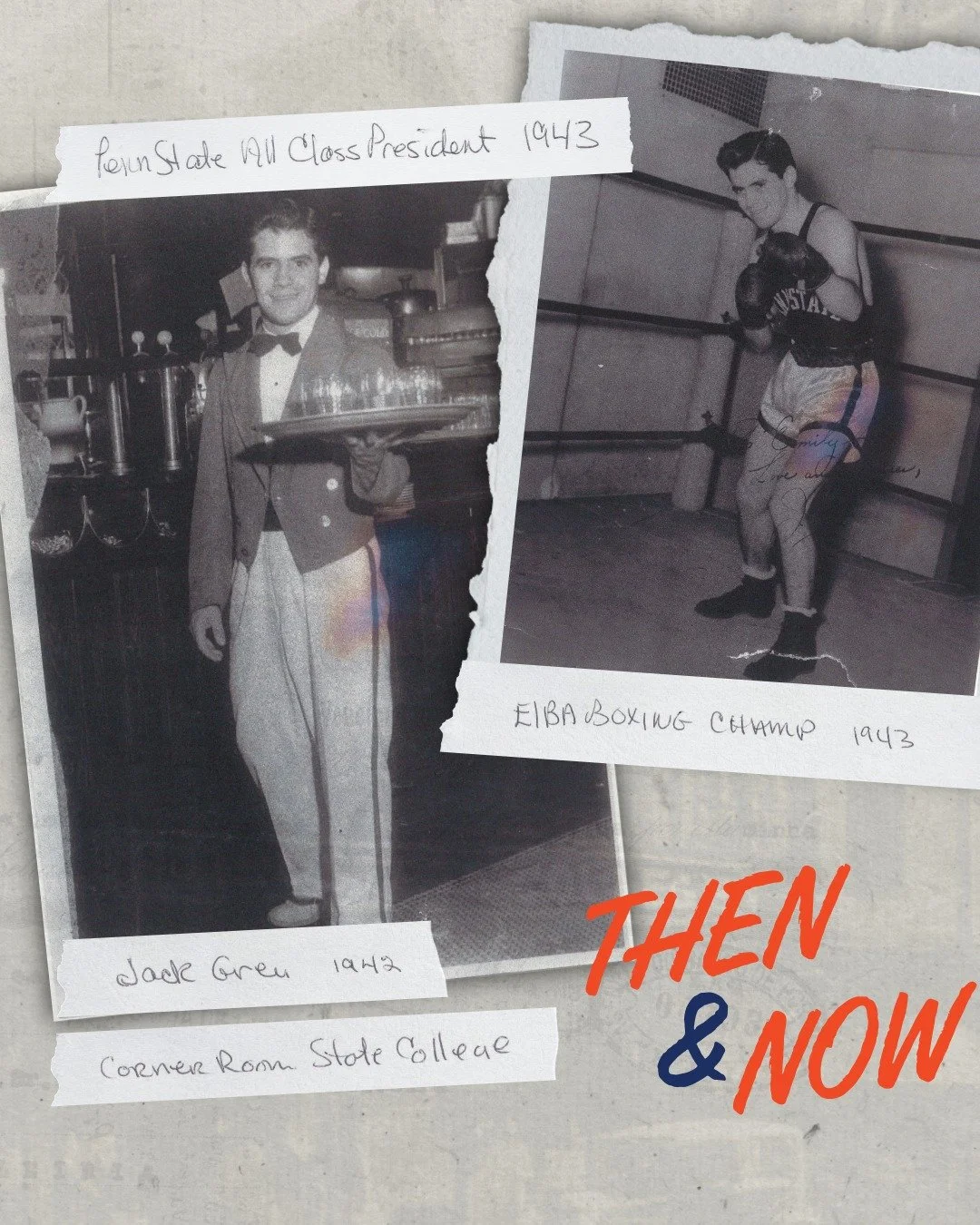 🥊 🥎 100 YEARS, COUNTLESS WINS! Jack stepped out of the boxing ring and into the dining room. Seneca steps off the softball field and up to your booth. 

Different decades. Same Corner Room hustle. 

"You're going out to dinner for a reason. If