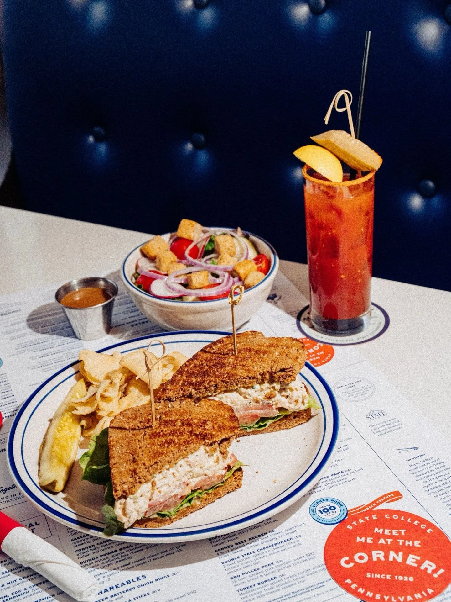 Say hello to TUNA SALAD SANDWICH! Try our newest Throwback Dish as part of our 100th Anniversary celebrations. Delicious tuna salad, layered with lettuce, tomato, and cilantro lime aioli on toasted multigrain! 

Available for a limited time only. Mee