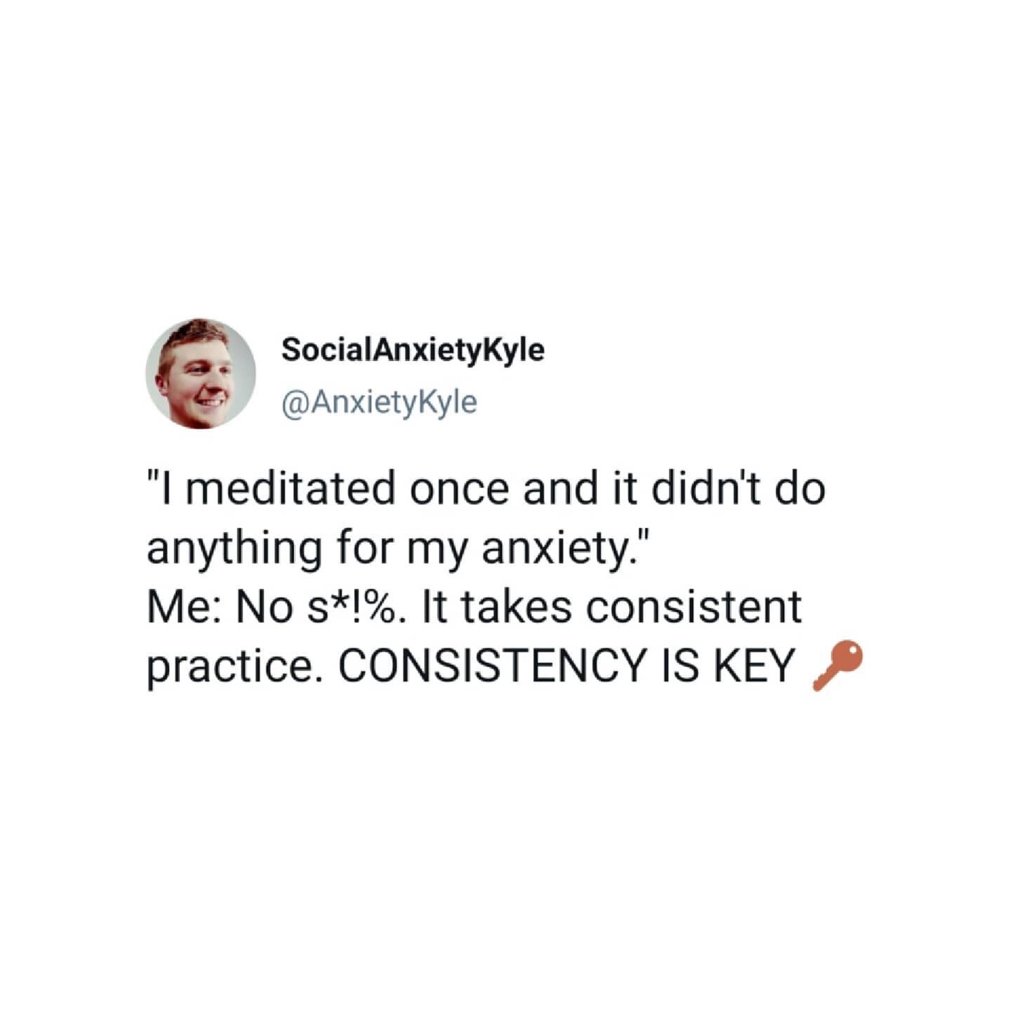 Did you know it takes 8 weeks of daily meditation to get the FULL benefit from meditation? 🧘&zwj;♂️⁣
⁣
So, duh you didn't feel anything after 1 day.⁣
⁣
Get rid of the idea of instant gratification in all areas of life, especially with social anxiety