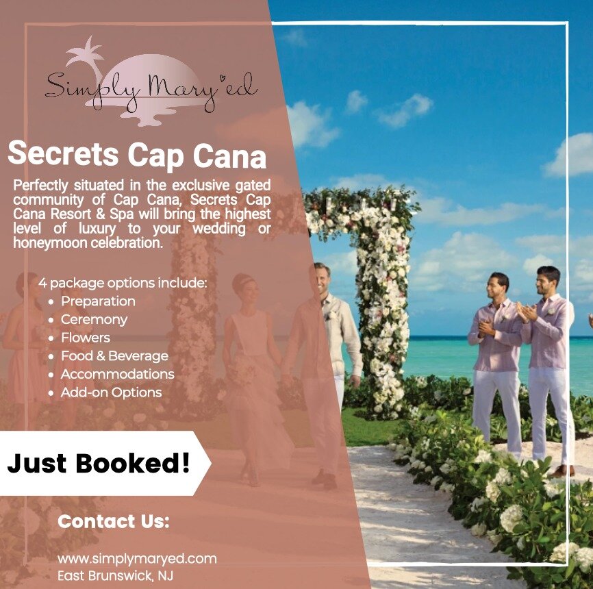 JUST BOOKED! We are SO excited for our destination couple and their family and friends headed to Secrets Cap Cana! 
.
#simplymaryed #destinationweddings #weddingspecialist #honeymoons #engagements #anniversaries #newjersey #newyork #nyc
